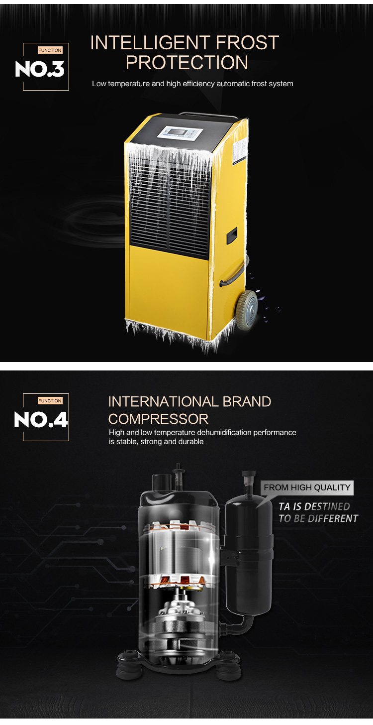 550m3 96L/DAY Industrial Commercial Dehumidifier With Wheel