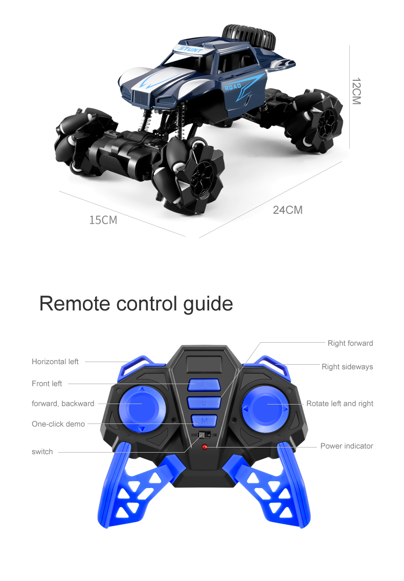 M2D Remote Control Rolling Stunt Double-Sided Car Rotation Charging Light Drift Racing Car For Kids Toys Features Wi-Fi