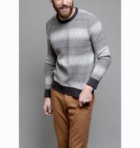 Wholesale 100 Cotton Knit Pullover Sweater Frequency Ombre Stripe For Adult Male from china suppliers