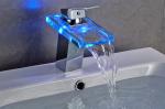 Contemporary 3 Color Change Bathroom Basin Faucets For Hotel Use , CE Certified