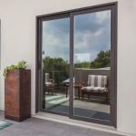 Waterproof Commercial Sliding Glass Door Double Glass Aluminium Profile Exterior