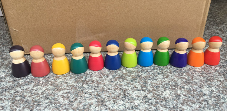 6cm Large Pastel Rainbow Stacker Nesting Rainbow Block Set