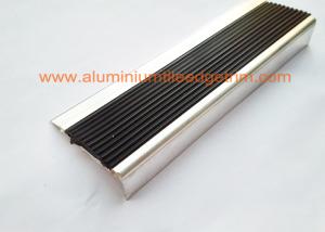 Wholesale Anti Slip Aluminum Stair Nosing , Stair Safety Treads Nosings With Black PVC Rubber from china suppliers