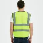 Reflective Outdoor PPE Safety Workwear Zipper Pockets Vest For Construction