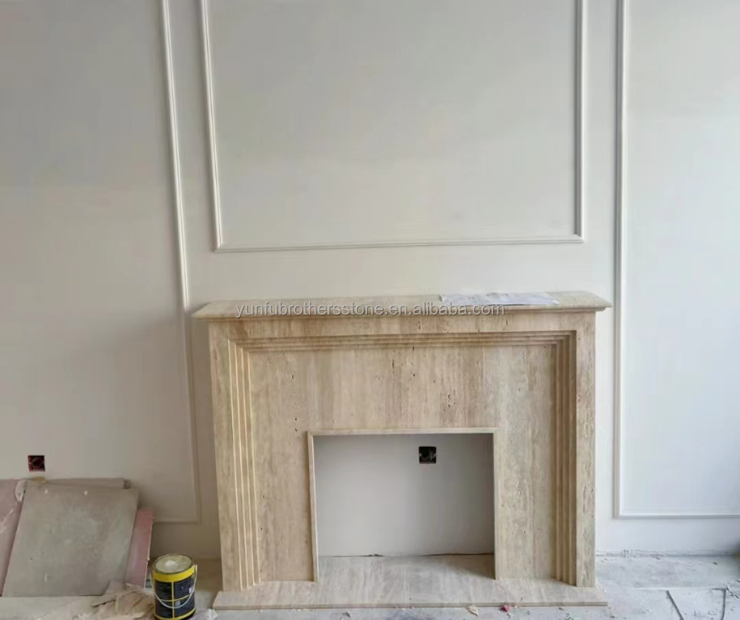 Modern Italian Style Marble Fireplace Mantel Indoor Decorative Stone Fireplace in Granite
