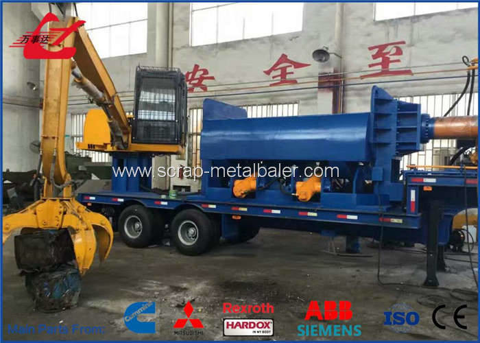 86kW Mobile Hydraulic Metal Scrap Logger Baler With Remote Control
