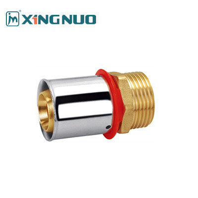 3/4 NPT Polished Brass Compression FittingsRed PEX Fittings Brass 1/2"-1" PEX Press Fitting Thread Male Socket Fittings
