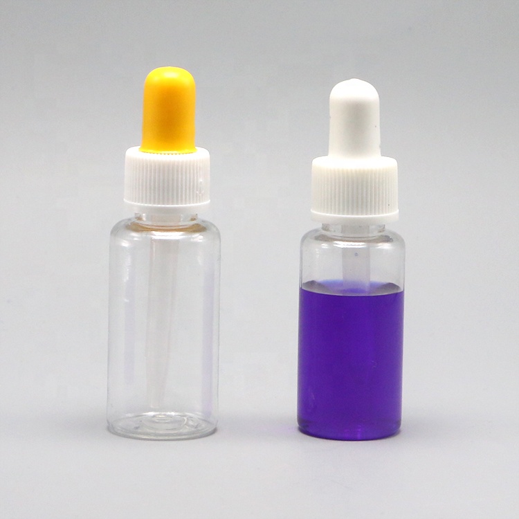 15ml Round Shape PET Plastic Dropper Bottle with Tube Medicine Grade Customized Dropper Cap