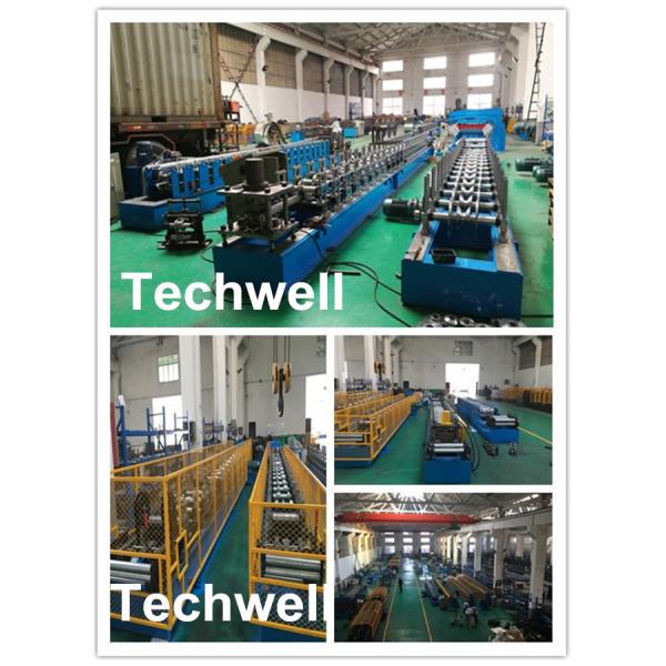 Galvanized Sheet CZ Purlin Cold Roll Forming Machine With Pre-Cutting Device & 1.5 Inch Chain Transmission