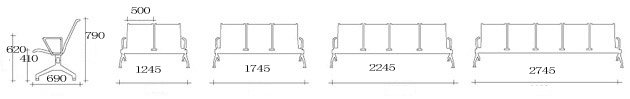 Aluminum Medical Hospital Furniture Chairs Hospital Treat-Waiting Equipment Airport Chair (ALS-C08)