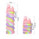 BPA Free Collapsible Silicone Water Bottle For Outdoor Sport 500ml Capacity