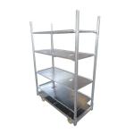 Professional Flower Nursery Display Danish Trolley Cart In Greenhouse