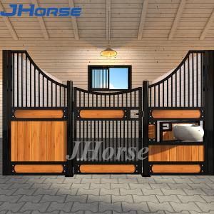 Wholesale OEM ODM Modular Horse Stall Kits , Equine Stall Fronts Bamboo / Pine Wood from china suppliers
