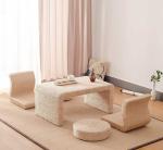 The Cane Makes Up Tea Table Natural Straw Woven Floor Table