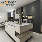 Australia Standard HPL/HPDL Kitchen Cabinets Modern Island Modular Black