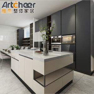 Wholesale Australia Standard HPL/HPDL Kitchen Cabinets Modern Island Modular Black Melamine Design from china suppliers