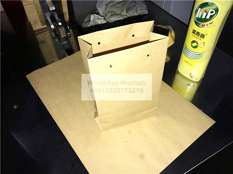 Bottom Gluing Paper Carry Bags Machinery With Cardboard , Bag Making Equipment