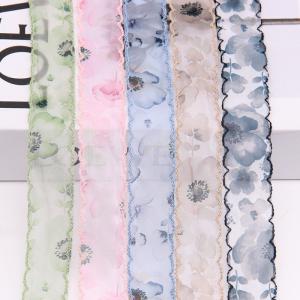 Wholesale Manufacturer's spot 2.5-5cm double ear lace chiffon printed ribbon Chinese style hair accessories headwear DIY silk ribbon from china suppliers