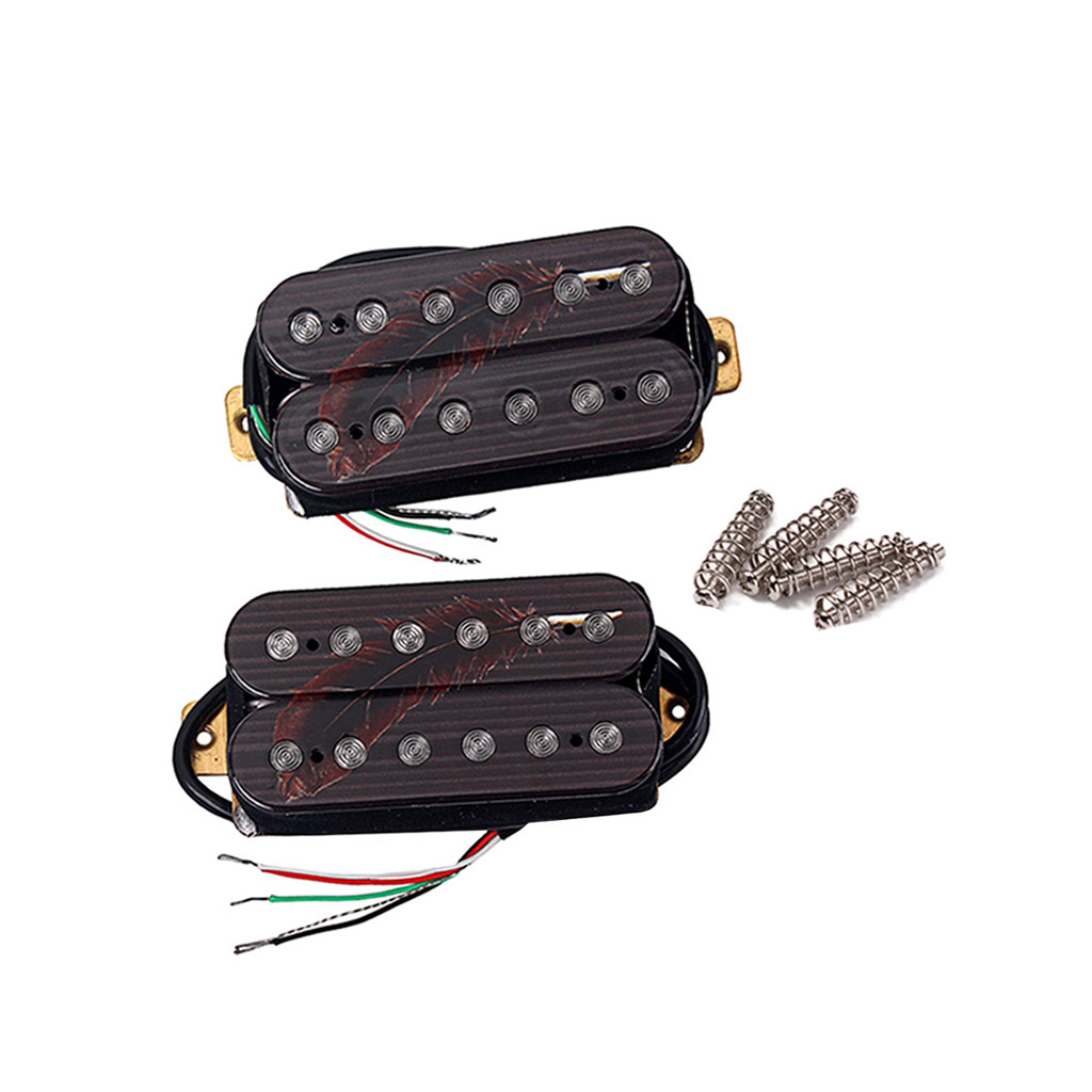 Plastic Feather LP Electric Guitar Pickup Double Coil Humbucker 19kΩ Neck /20kΩ Bridge