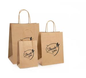 Wholesale Varnishing Kraft Paper Handbag Recycled Brown Kraft Paper Bag SGS from china suppliers