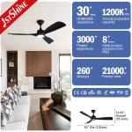 2in1 52'' Smart Ceiling Fan With Light DC Motor High Speed In Black 6 Speed