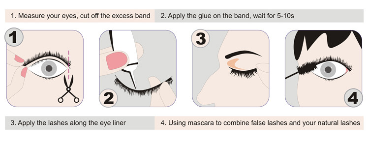 Soft Black False Eyelashes , Customized Long Lasting Individual Eyelashes