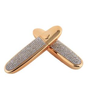 Wholesale Oval Cosmetic Packaging Solution 10g Lipstick Tube with Screw Cap Top and Rhinestone Detail from china suppliers