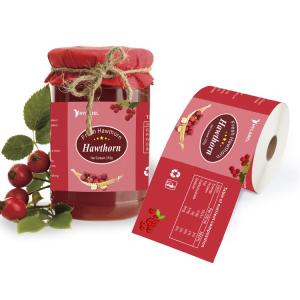 Wholesale PP PE Custom Waterproof PET Paper Self Adhesive Jam Jar Food Bottle Label Sticker Rolls from china suppliers