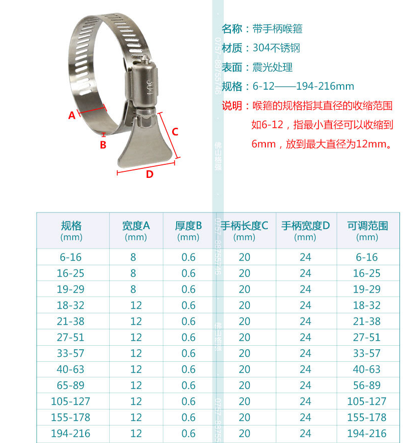 Industrial Grade Stainless Steel Collar Pipe Clamps for Water and Gas Pipes Metric Measurement System