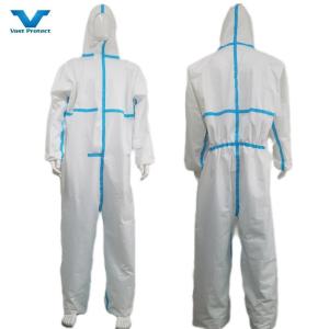 Wholesale OEM Accepted Type4/5/6 En14126 Heat Sealed Tape Seam Disposable Protective Coveralls from china suppliers