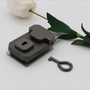 Wholesale Luggage hardware accessories gunmetal color metal square plug lock for wooden box from china suppliers