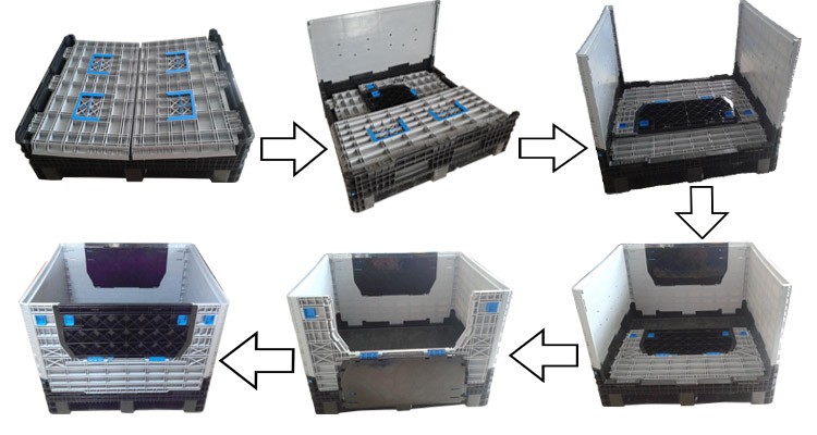 1200*1000*760mmBest Selling collapsible plastic box stackable sotrage pallet box