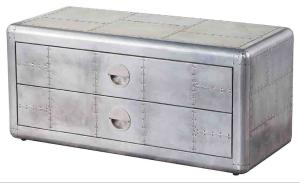 Wholesale 2 Drawers Aluminum Nightstand L100cm Industrial Bedside Cabinet from china suppliers