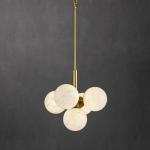 Dustproof Glass Pendant Lamps White Milk Glass Globe Chandelier Antioxidant
