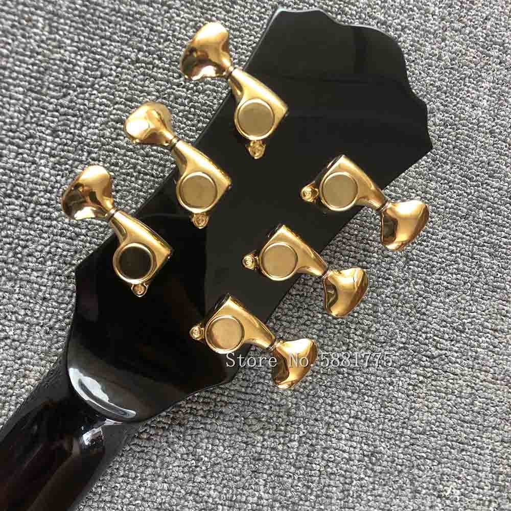 Custom Solid Spruce Top Ebony Fingerboard Real Abalone Shell Binding Inlay 40 Inches Flamed Maple B side Acoustic Guitar