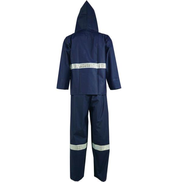 Hooded Reflective Running Rain Jacket Fishing Clothes Heavy PU High Visibility