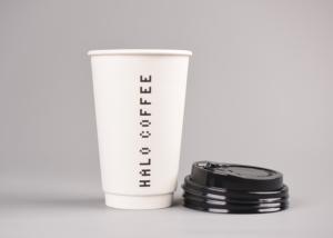 Wholesale 16oz 400ml Coffee to Go Paper Cups Double Wall Paper Cups with Black Lids from china suppliers