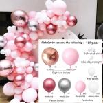 Pink Blue Gold Balloon Arch Kit for Birthday Party Wedding Baby Shower
