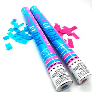 Wholesale Custom Biodegradable Confetti Smoke Cannon Gender Reveal Confetti Powder Cannon Blue Pink from china suppliers