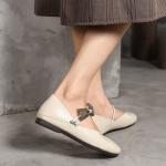 S366 Shoes Women Autumn 2020 New Leather White Shoes Women One Word Elastic Band