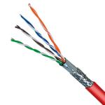 Red LSZH Cable 24AWG SFTP CAT5E Cable 100MHz 100% Copper Shielded 1000FT