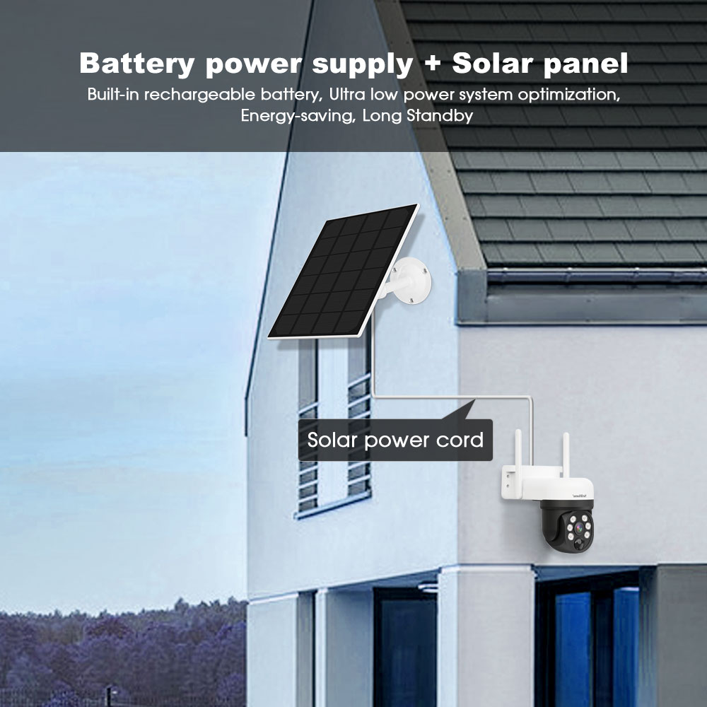 2K 4MP HD Solar Battery Wireless Outdoor IP65 Waterproof Camera Color Night Vision Security PTZ Network WIFI Camera