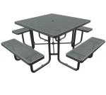 Perforated Steel Metal Outdoor Picnic Tables And Bench For Playground Sports