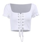 Skinny Navel Multi - Color U Collar Corns With Cardigan Blouse Women