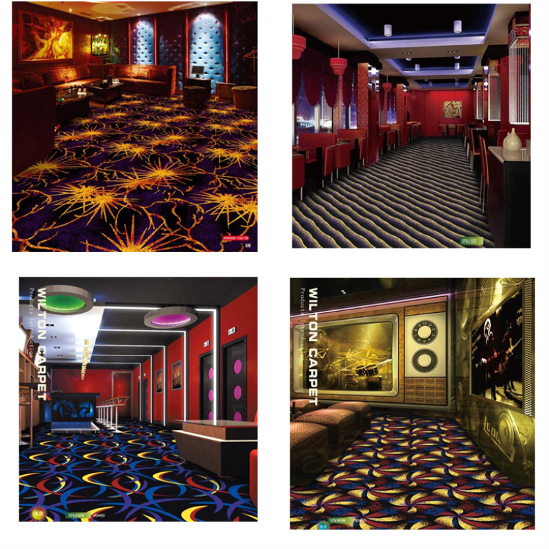 Fluorescent Commercial Floor Tile D Firework Pattern Jacquard Style