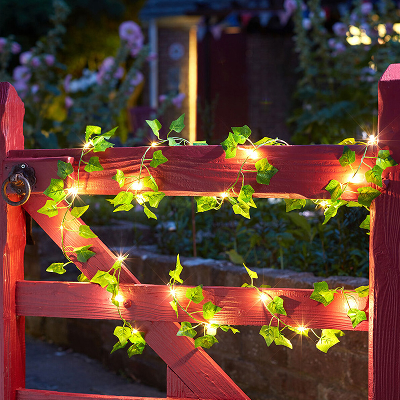20 50 100 LED Solar Leaf Garland Light Outdoor Waterproof Fairy String Lights Wedding Party Christmas Garden Living Room Decor