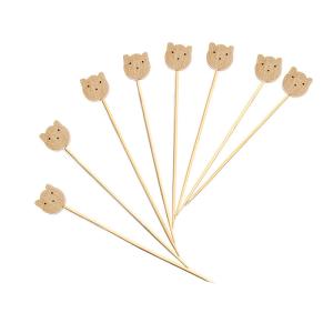 Wholesale Animal Shape Disposable Bamboo Cocktail Picks Customized Shape Bamboo Food Picks from china suppliers