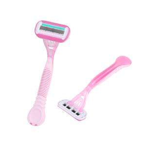 Wholesale Pink Color Women'S Disposable Razors With Four Stainless Steel Blades from china suppliers