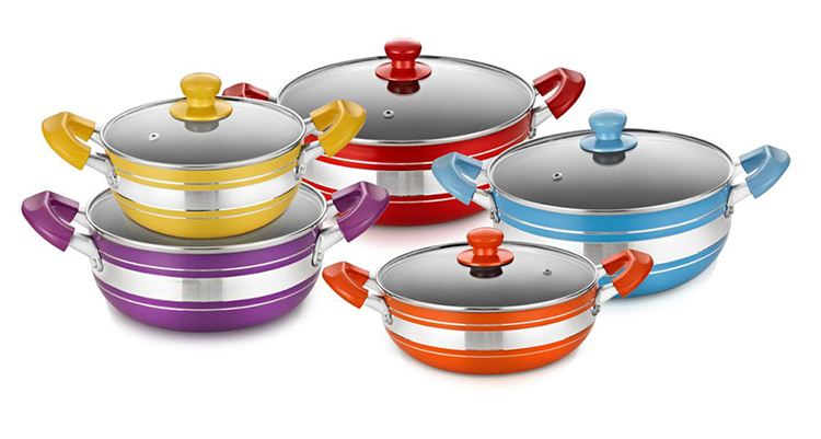CIQ 3.0mm Thickness Alu Non Stick Soup Pot With Clear Lid
