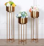 Luxury vase gold metal decorative flower vase with metal stand perfects for